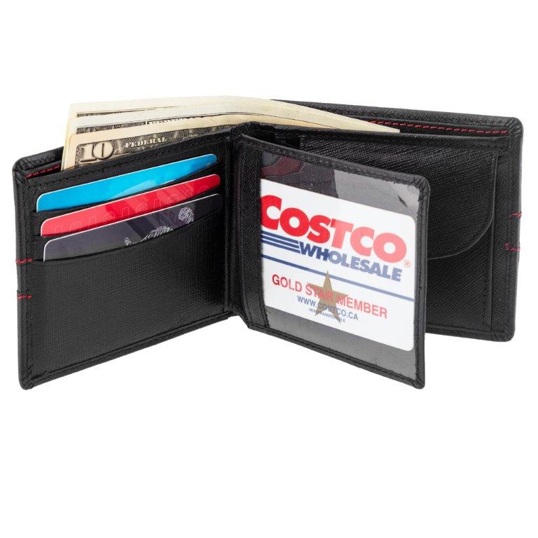 Full Grain Bifold Men's Center Wing Wallet Card Case SD 029