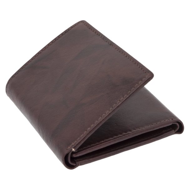 Real Genuine Leather Slim Trifold Wallet for Men, RFID Blocking Stylish Wallet SD 012