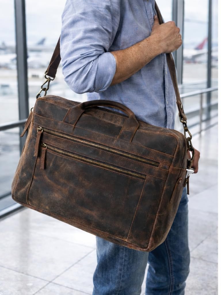 Buffalo Leather Pilot Bag AZ 052  16.25”*11.75”*3” Inches (L*H*B)