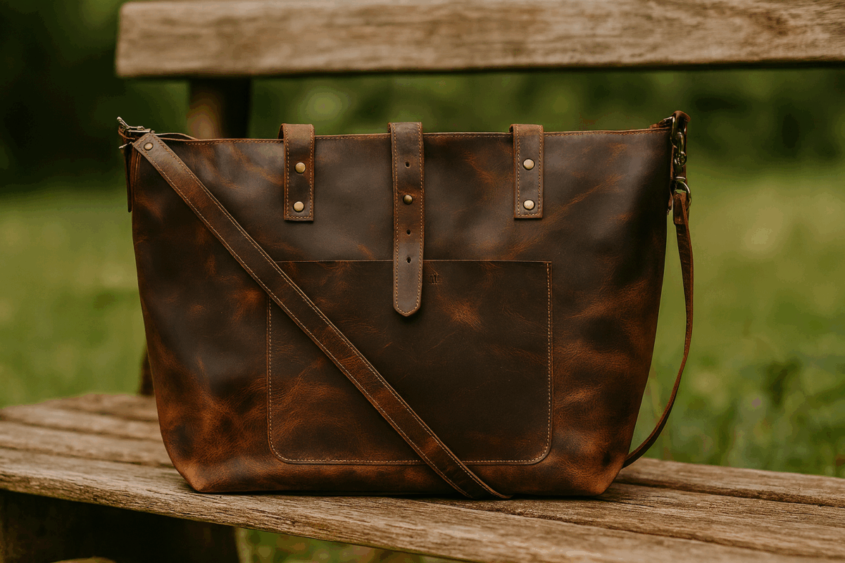 Mordernist Leather Classic Tote Purse SD 066 (Retro) 18”*12”*7.5” Inch