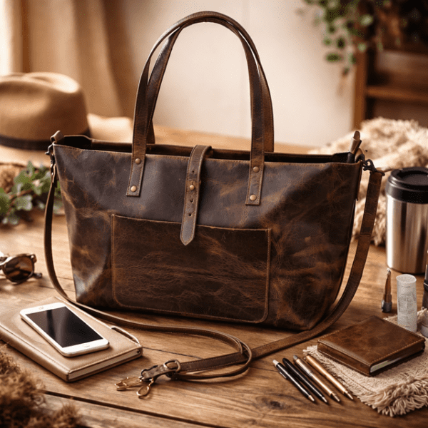 Mordernist Leather Classic Tote Purse SD 066 (Retro) 18”*12”*7.5” Inch