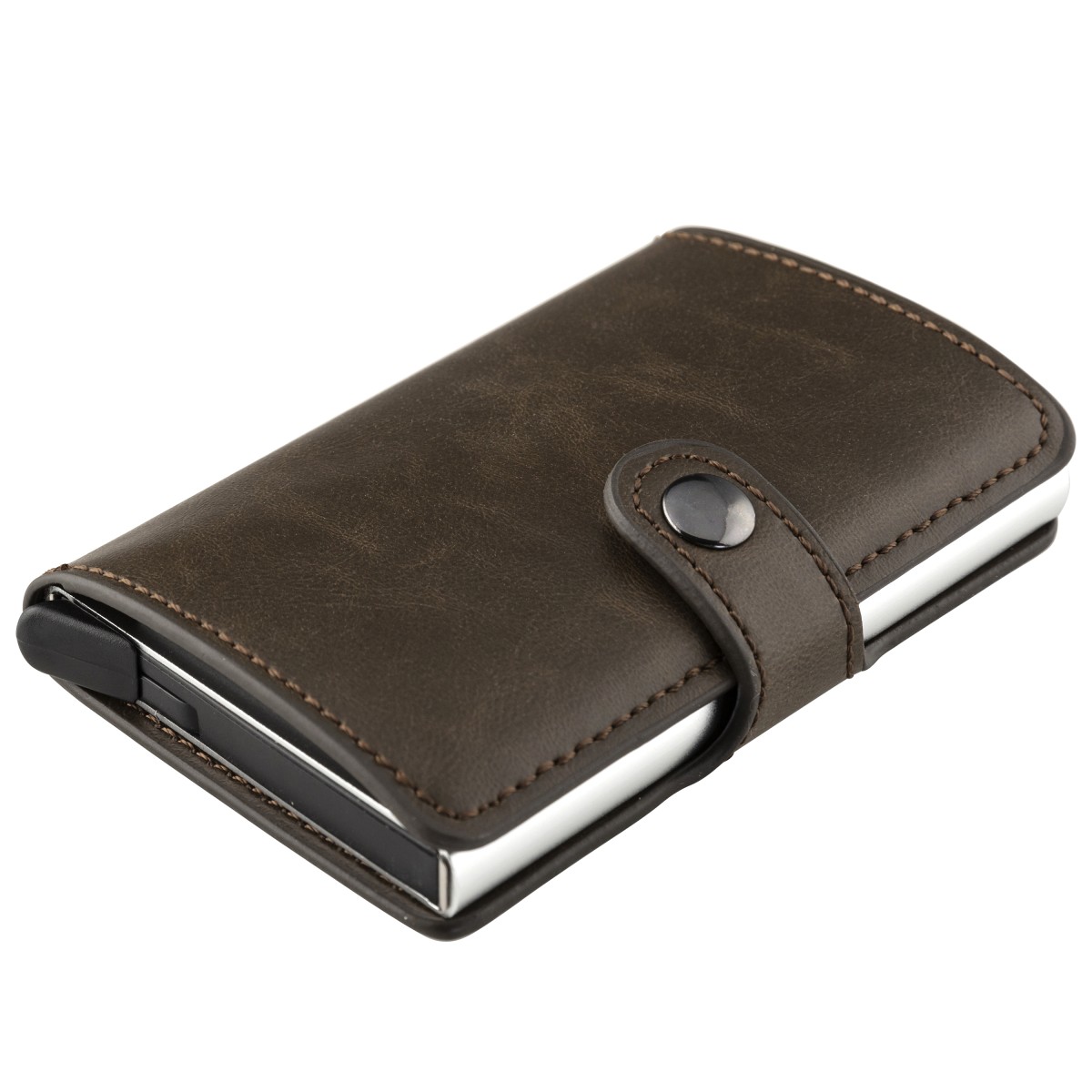 Pop up RFID Card Holder Aluminum SD 024 (Cognac)