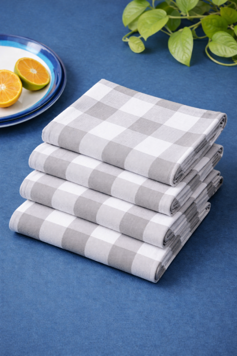 Set of 4 Plaid Buffalo check Dish Towels Hanging Tea Towel