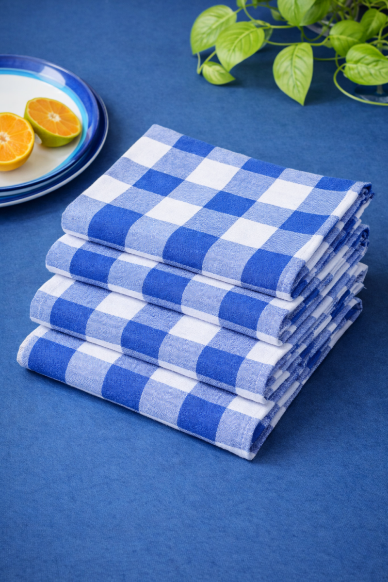 Set of 4 Plaid Buffalo check Dish Towels Hanging Tea Towel