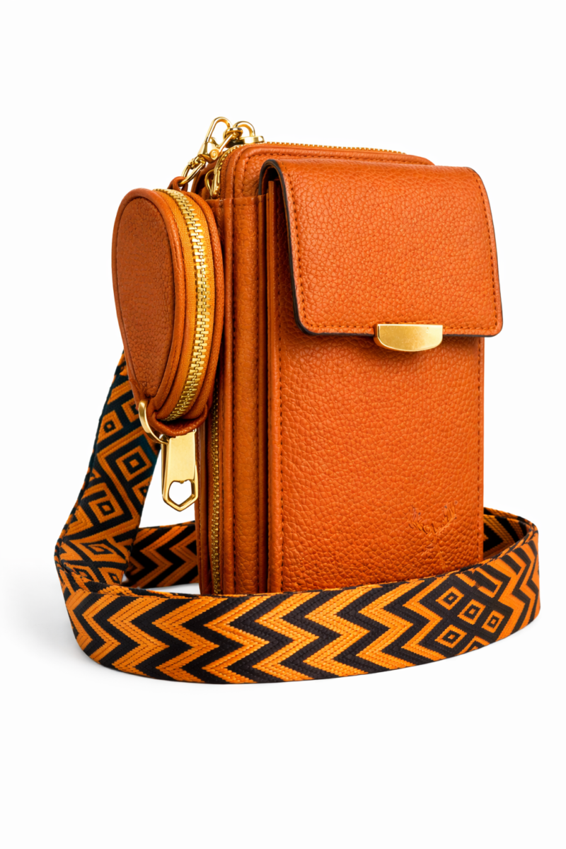 Vegan Crossbody Bag with Adjustable Guitar Strap SD 074 (7.0*3.5*1.3” Inches)