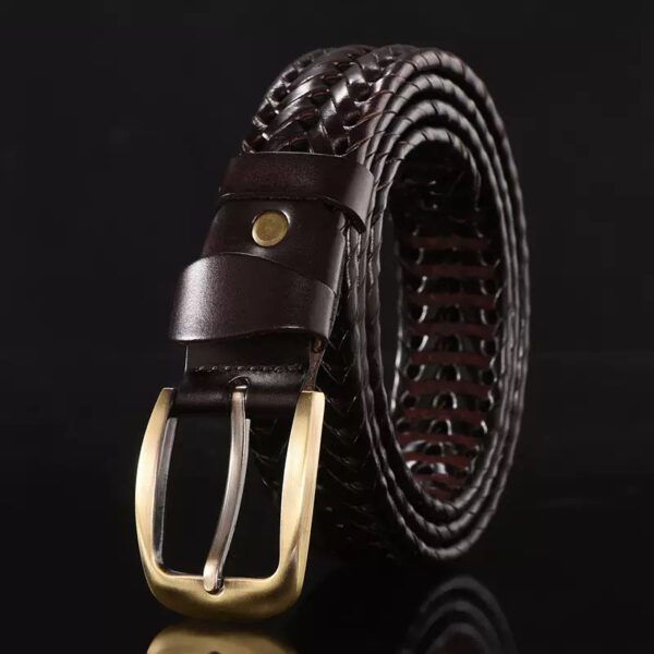 Braided Leather Belt for Men Casual Jeans, Golf, Men’s Woven Alloy Buckle Gifts for Men
