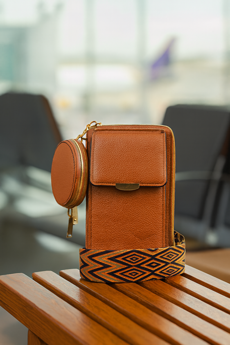 Vegan Crossbody Bag with Adjustable Guitar Strap SD 074 (7.0*3.5*1.3” Inches)