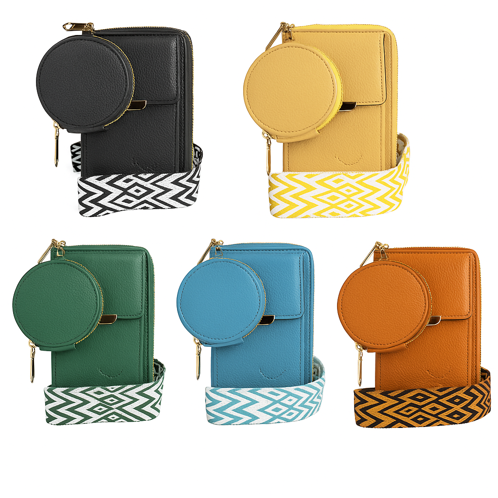 Vegan Crossbody Bag with Adjustable Guitar Strap SD 074 (7.0*3.5*1.3” Inches)