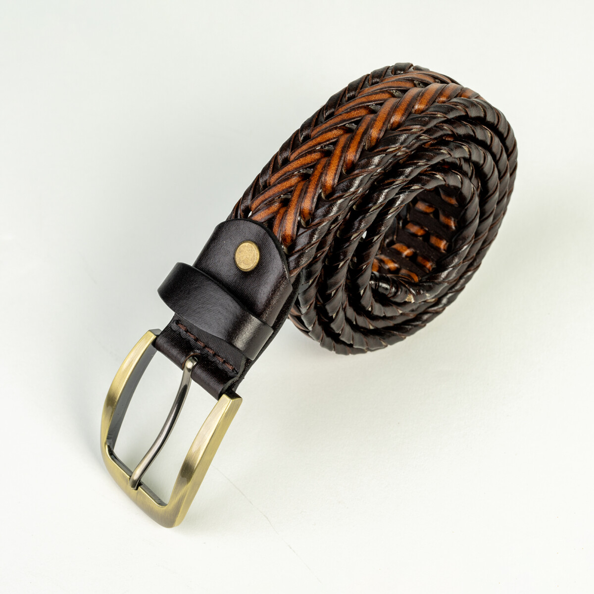 Braided Leather Belt for Men Casual Jeans, Golf, Men’s Woven Alloy Buckle Gifts for Men