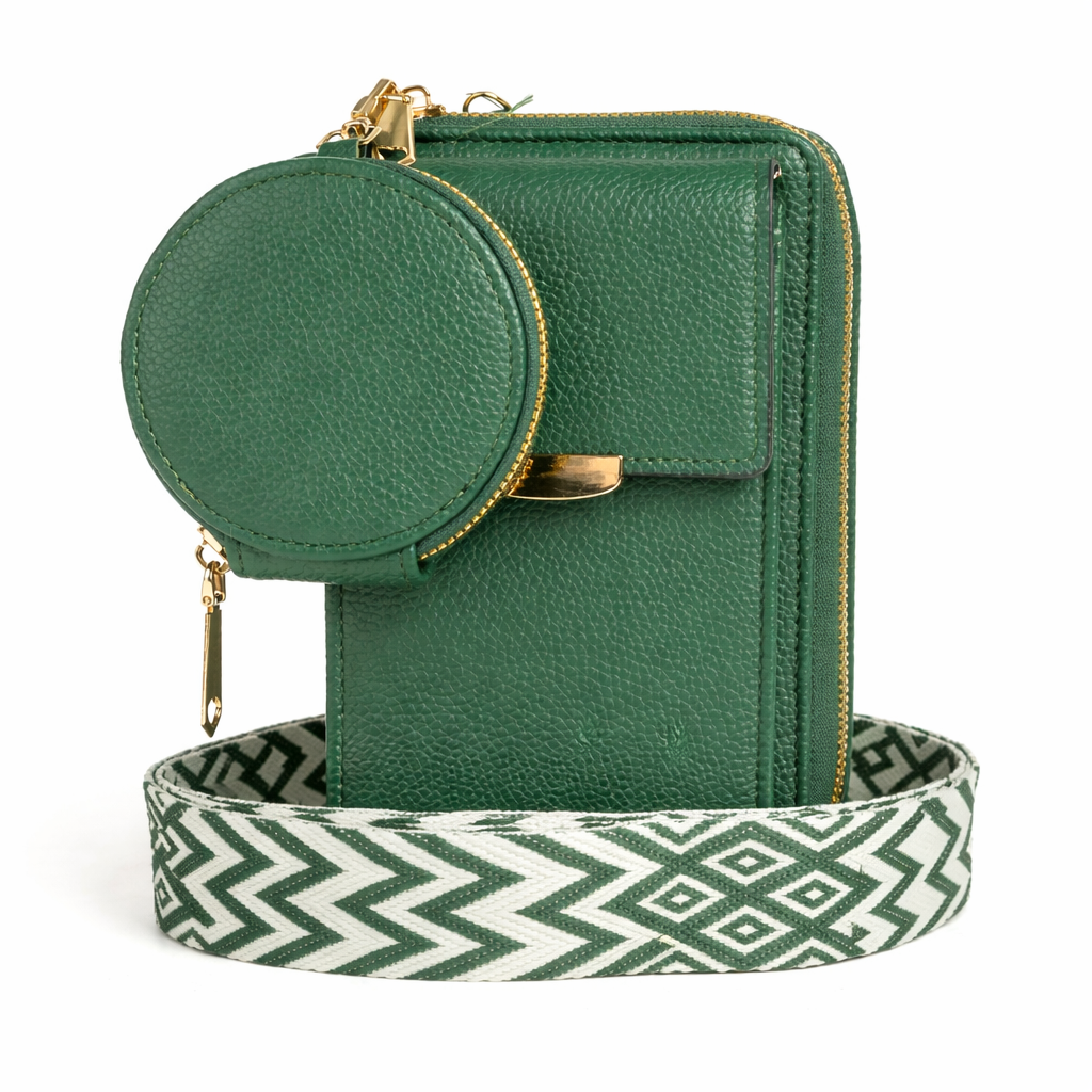 Vegan Crossbody Bag with Adjustable Guitar Strap SD 074 (7.0*3.5*1.3” Inches)