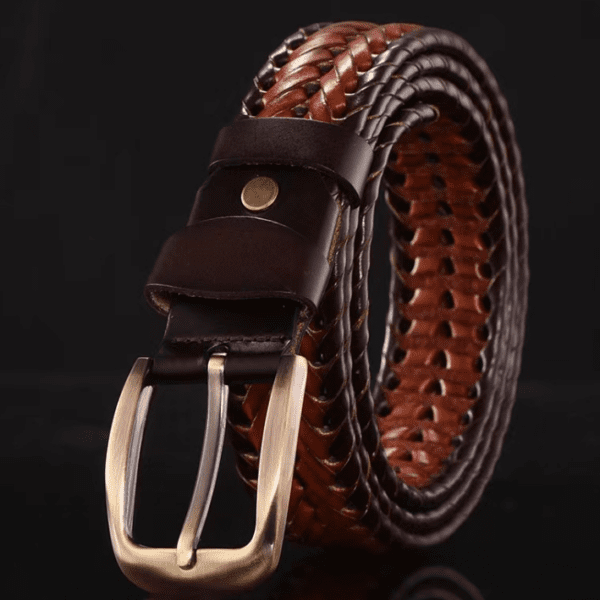 Braided Leather Belt for Men Casual Jeans, Golf, Men’s Woven Alloy Buckle Gifts for Men
