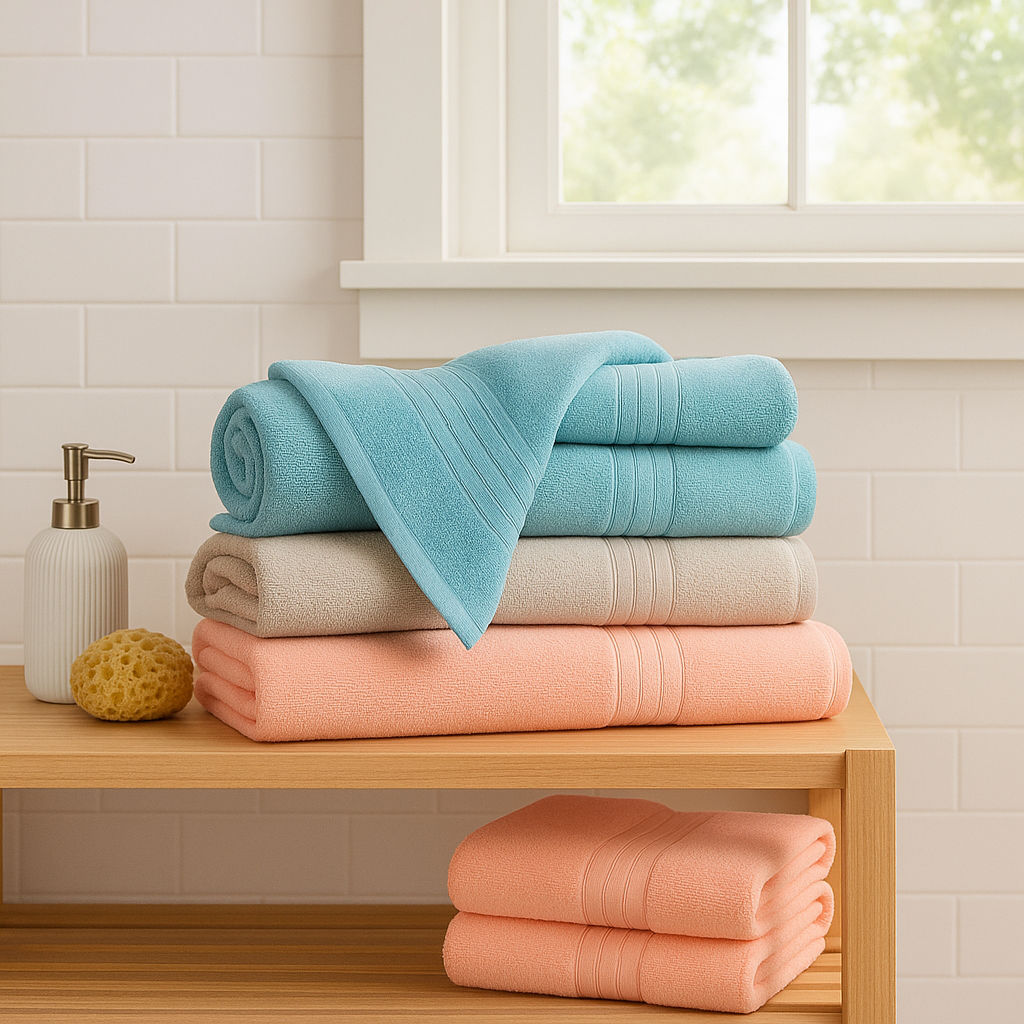 Cotton Bath Towels Sets- 100% Cotton Towels, Luxury Hotel Towels Set of 2 pcs Bath Towel, 2 Hand Towels