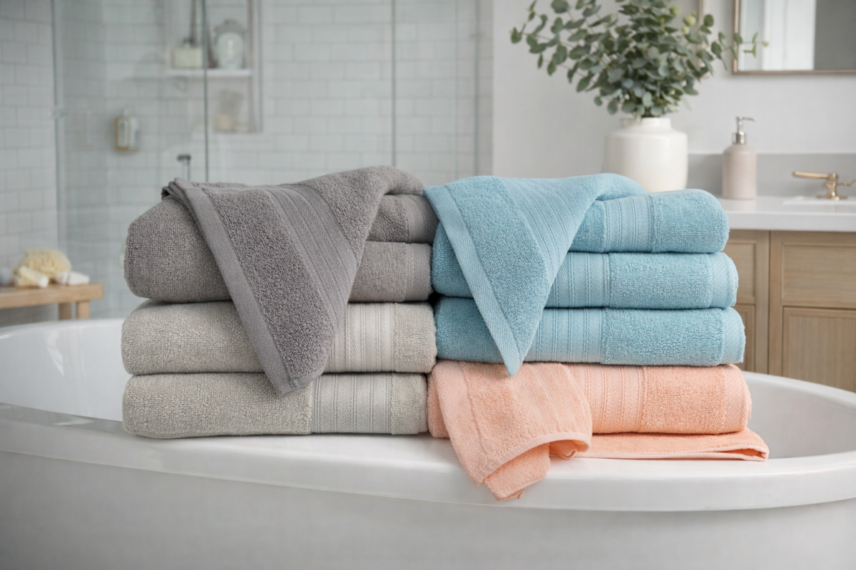 Cotton Bath Towels Sets- 100% Cotton Towels, Luxury Hotel Towels Set of 2 pcs Bath Towel, 2 Hand Towels