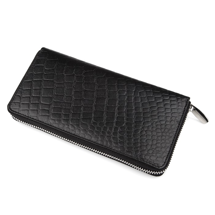 Womens Credit Card Holder RFID Blocking ,Zipper Holder (Croco Pattern)