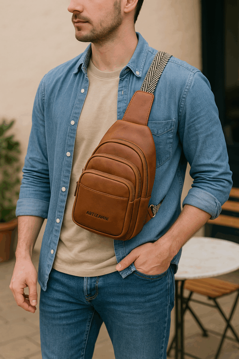 Artizanni Leather Sling Bag for Women Crossbody Bag Fanny Pack Shoulder Strap