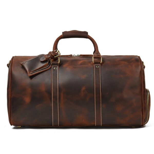 Handmade Genuine Leather Full Grain Duffle Bag with shoe compartment  (Vintage) 20”*10.5”*10.5” inches (L*W*H)