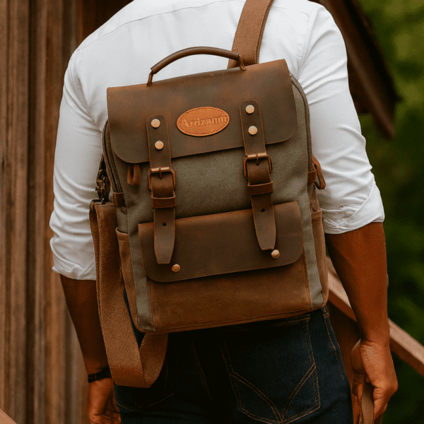 Artizanni Backpack for Men Women, Canvas Waxed Shoulder Bag Carry On Travel Artizanni Backpack for Men Women, Canvas Waxed Shoulder Bag Carry On Travel
