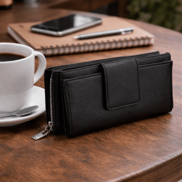 Artizanni Leather for Womens RFID Blocking Zip Credit Card Holder