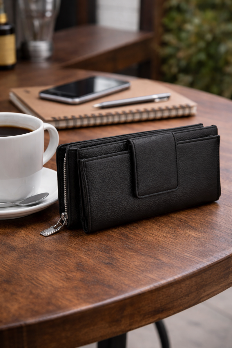 Artizanni Leather for Womens RFID Blocking Zip Credit Card Holder