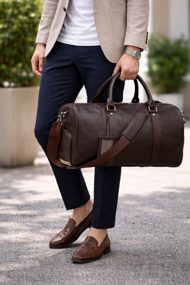 Artizanni Duffel Travel Bags Gym Sports Overnight Weekender Bag (Full Grain Bag) 21.7”* 10.6”*11.0” inch (L*W*H)