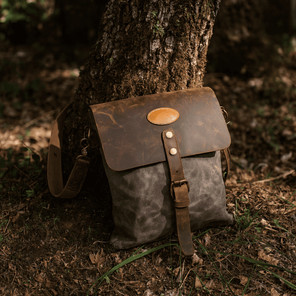 Sling Bags for Women Men Zipper Crossbody Bag Canvas/Leather