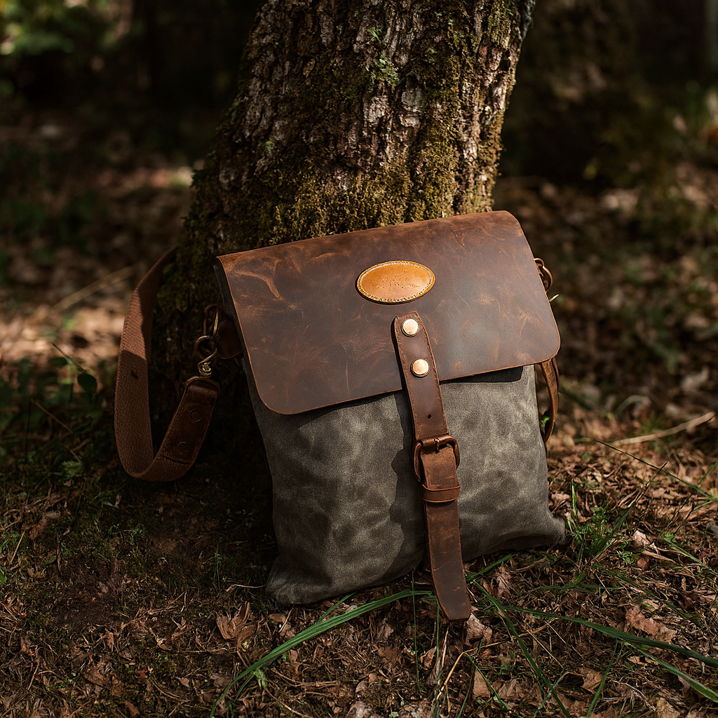 Sling Bags for Women Men Zipper Crossbody Bag Canvas/Leather