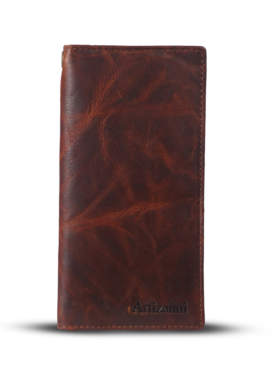 Flag Long Wallet Biker- Vintage Leather, RFID Blocking