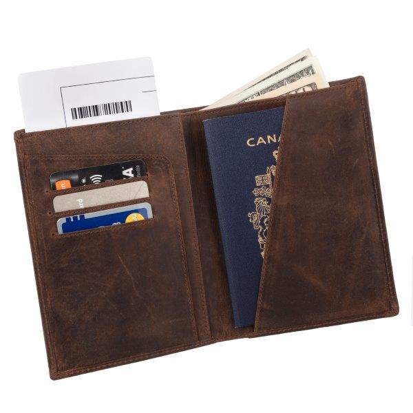 RFID Secure Passport Bifold Holder Case SD 017 (Vintage)