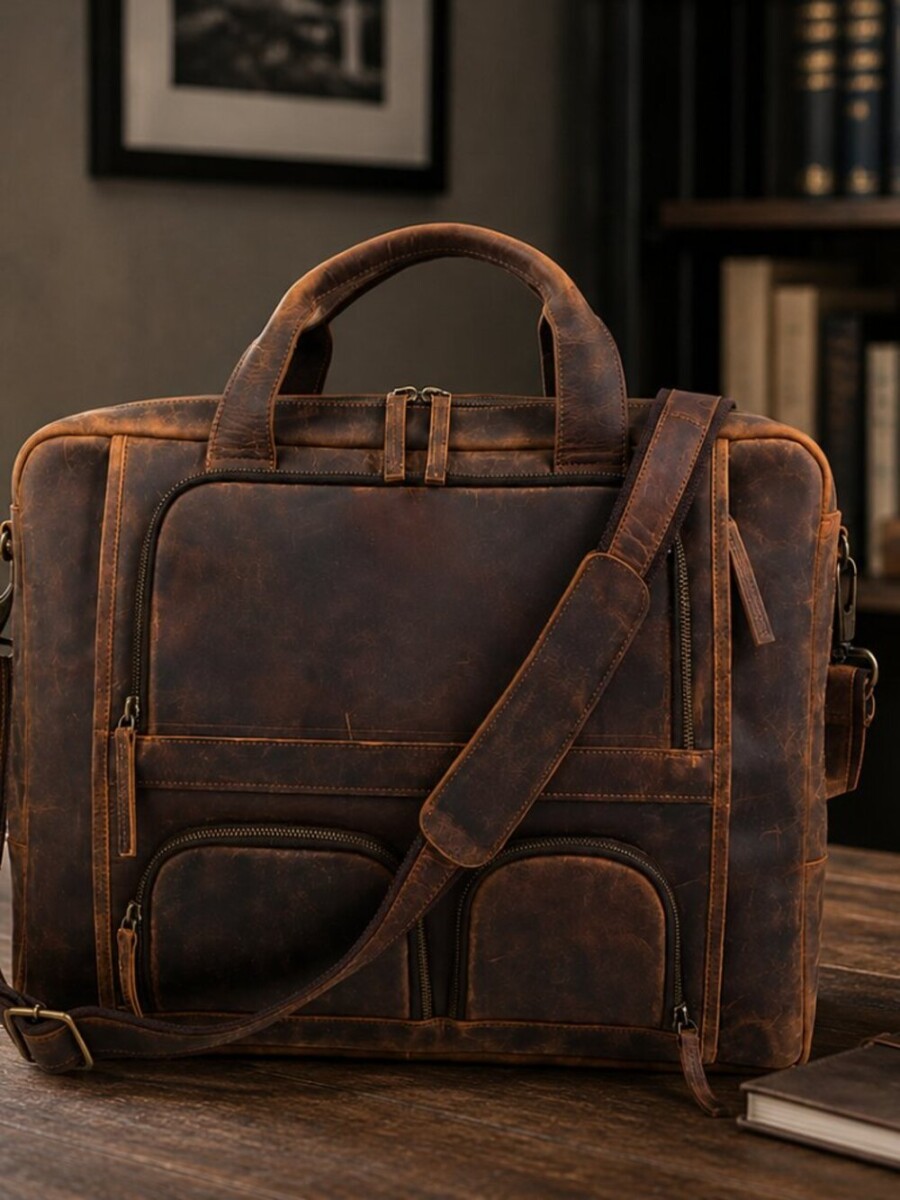 Commuter Leather Messenger bag with Dual Compartment AZ 053